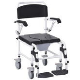 HAOYYE Bathroom Wheelchair Commode Chair with Rolling Design and Four Locking Castor Wheels Portable Shower Wheelchair for Home Hospital or Elderly Use Lightweight and Durable